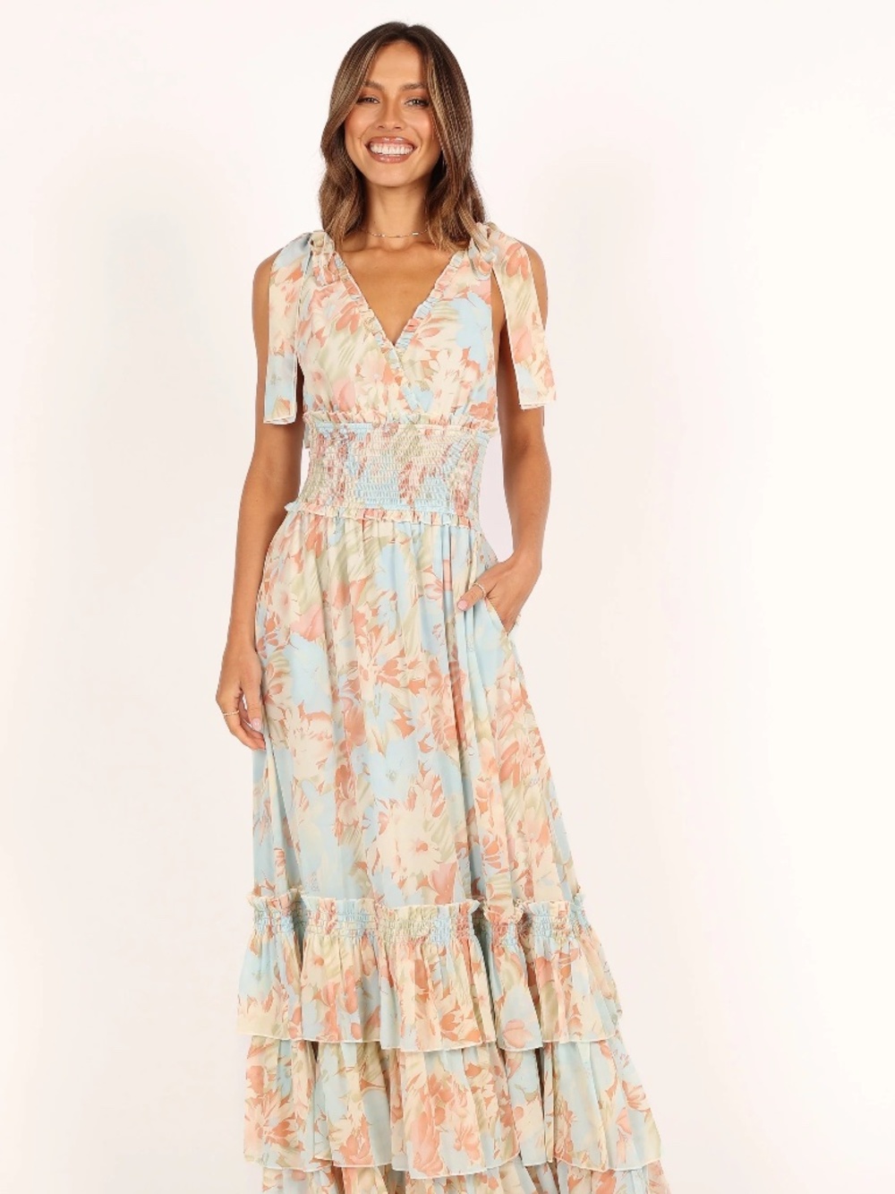 Petal & Pup Christabel floral tiered maxi dress